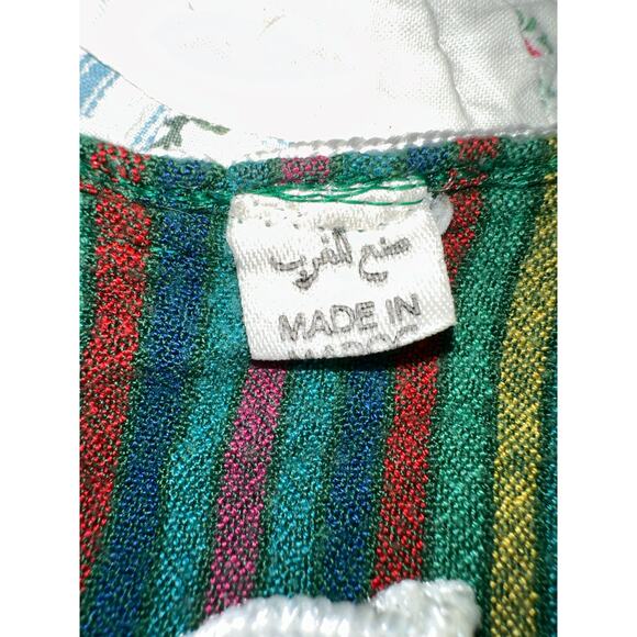 VINTAGE MOROCCAN STRIPED KAFTAN CAFTAN DRESS BOHO HIPPIE - Picture 3 of 5